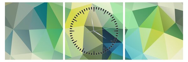Slika geometrijske apstrakcije (sa satom) (90x30 cm)