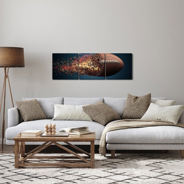 Slika - Ragbi lopta u akciji (sa satom) (90x30 cm)