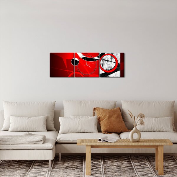 Slika apstrakcije (sa satom) (90x30 cm)