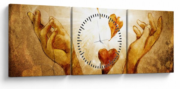 Slika - Naslikane ruke pune ljubavi (sa satom) (90x30 cm)