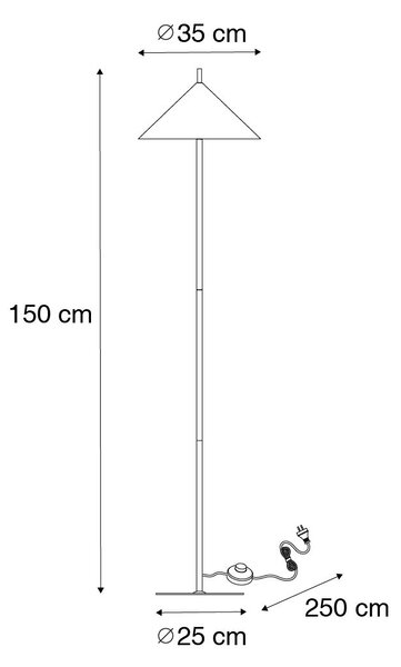 Dizajnerska podna lampa crna - Triangolo