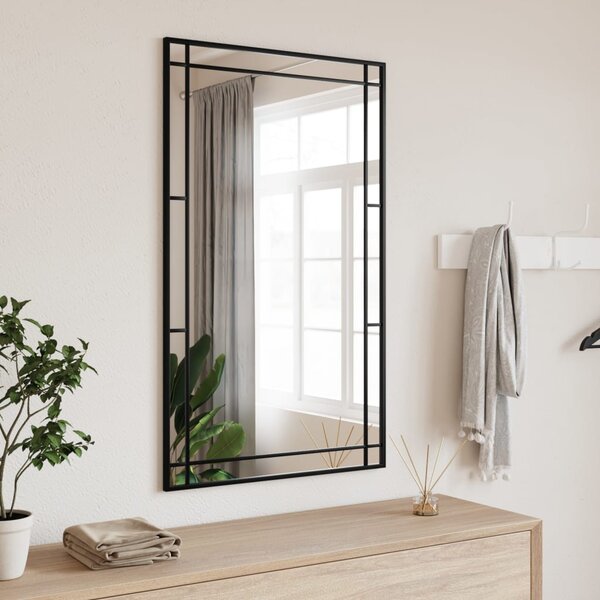 VidaXL Zidno ogledalo crno 60 x 100 cm pravokutno željezno