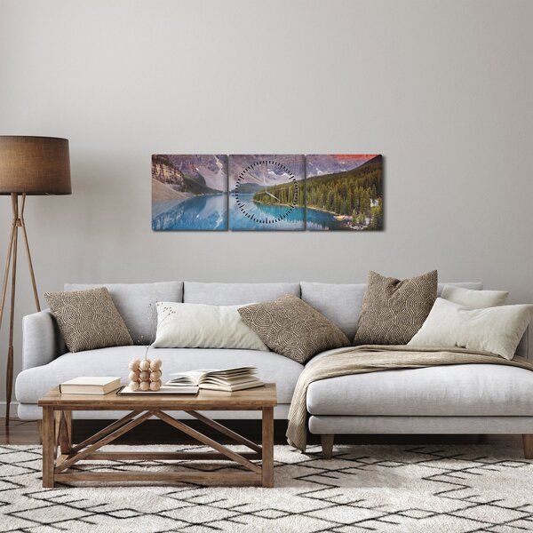 Slika - Planinski kanadski krajolik (sa satom) (90x30 cm)