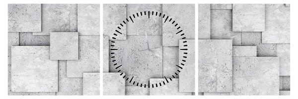 Slika - Apstrakcija betonskih pločica (sa satom) (90x30 cm)