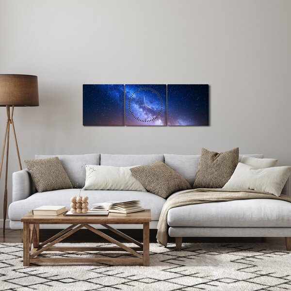Slika - Noćne ljepote zvijezda (sa satom) (90x30 cm)