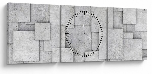 Slika - Apstrakcija betonskih pločica (sa satom) (90x30 cm)