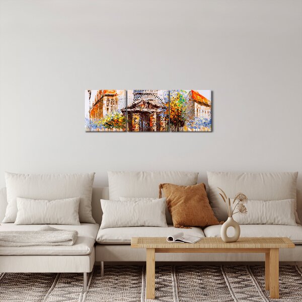 Slika - Naslikani gradski spomenik (sa satom) (90x30 cm)
