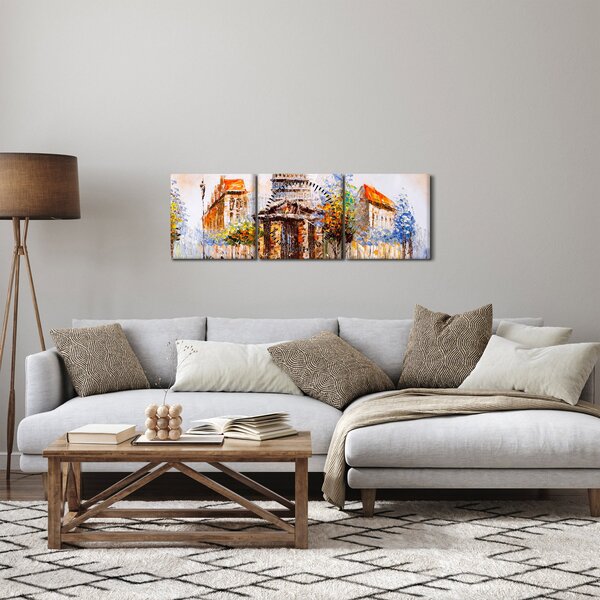 Slika - Naslikani gradski spomenik (sa satom) (90x30 cm)