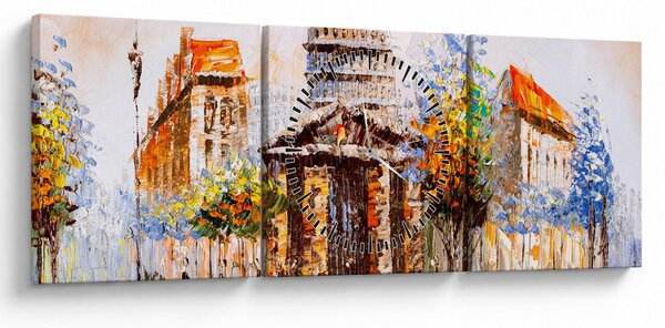 Slika - Naslikani gradski spomenik (sa satom) (90x30 cm)