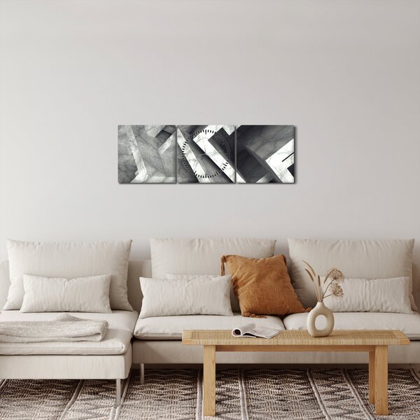 Apstraktna slika kockica (sa satom) (90x30 cm)