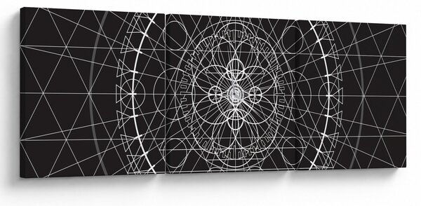 Slika - Apstrakcija sata (sa satom) (90x30 cm)