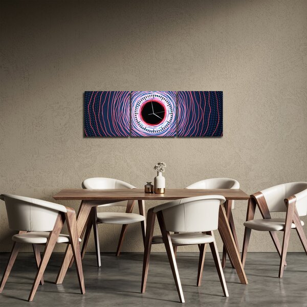 Slika apstrakcije kruga (sa satom) (90x30 cm)