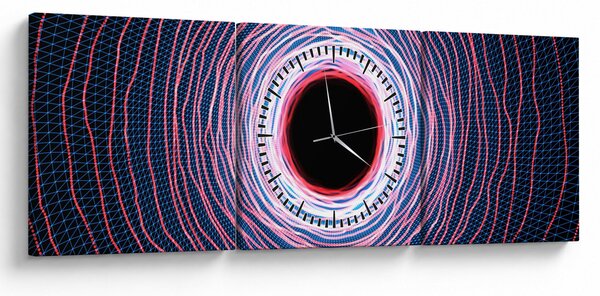 Slika apstrakcije kruga (sa satom) (90x30 cm)