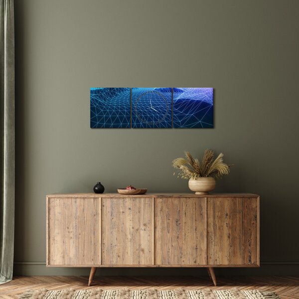 Slika - Planine u računalnom modelu (sa satom) (90x30 cm)