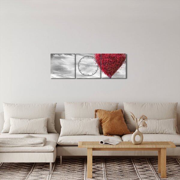 Slika - Krošnja stabla u obliku srca (sa satom) (90x30 cm)