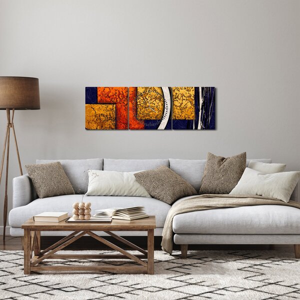 Slika apstrakcije (sa satom) (90x30 cm)