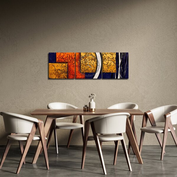 Slika apstrakcije (sa satom) (90x30 cm)