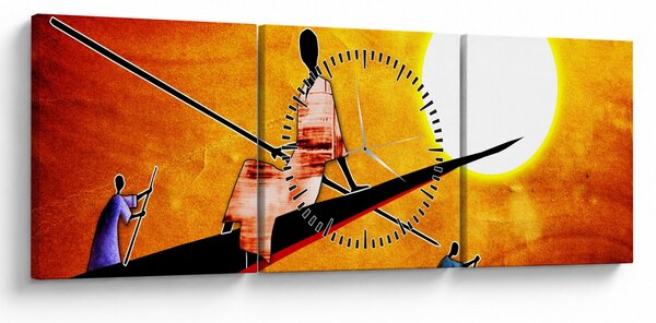 Slika drevne antičke slike (sa satom) (90x30 cm)