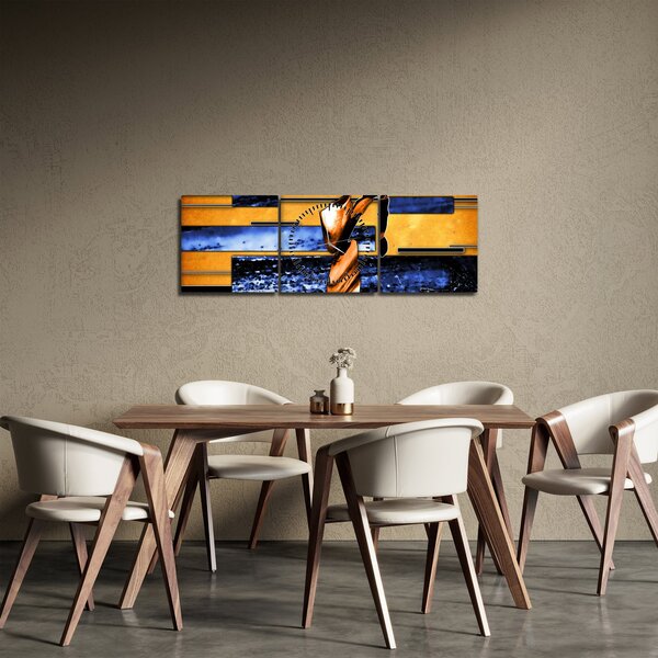 Slika apstraktne slike (sa satom) (90x30 cm)
