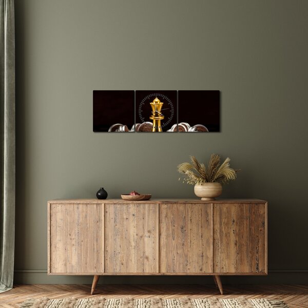 Slika - Šahovske figure (sa satom) (90x30 cm)