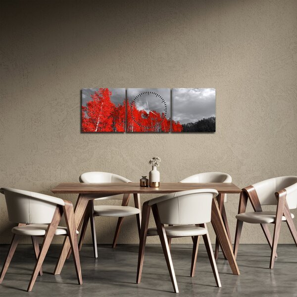 Slika - Drveće u jesenskim bojama (sa satom) (90x30 cm)