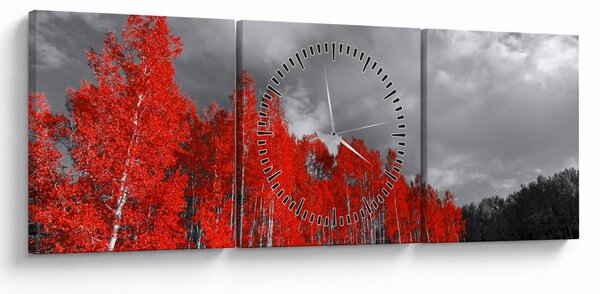 Slika - Drveće u jesenskim bojama (sa satom) (90x30 cm)