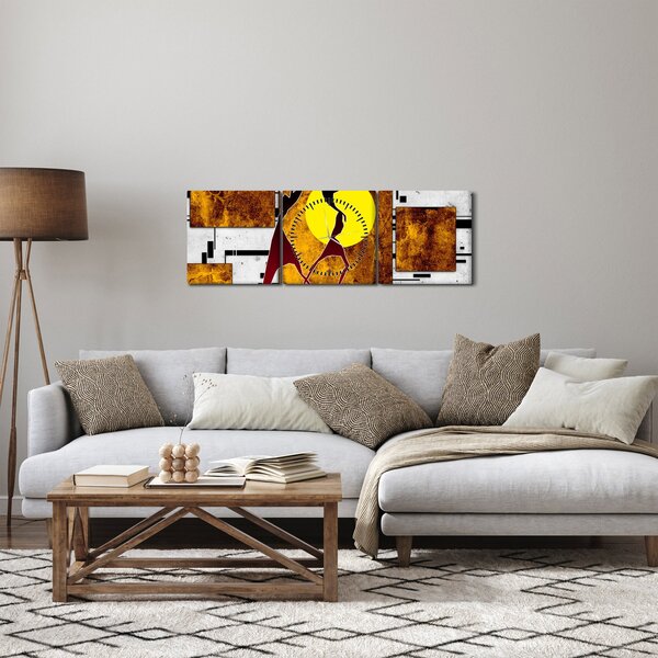 Slika naslikanog antičkog djela (sa satom) (90x30 cm)