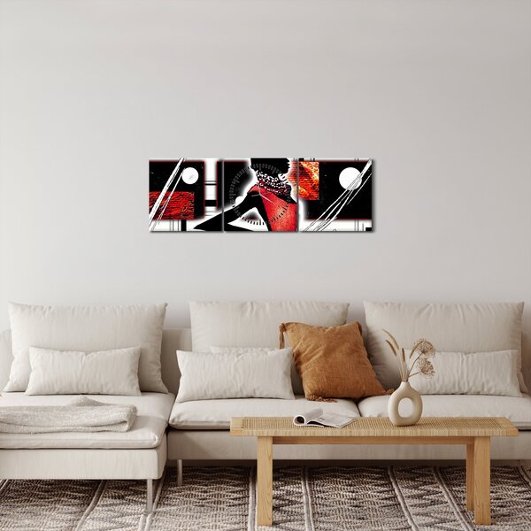 Slika dame na antičkoj slici (sa satom) (90x30 cm)