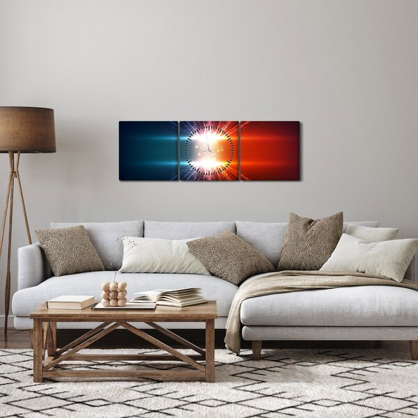 Apstraktna slika aktivnog naboja (sa satom) (90x30 cm)