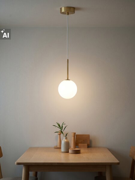 Sinsay - Viseća lampa sa zlatnim detaljima i okruglim sjenilom