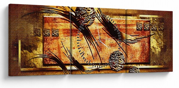 Slika apstrakcije (sa satom) (90x30 cm)