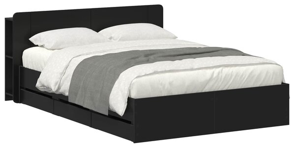 Okvir kreveta s pohranom Crna 160 x 200 cm Konstruirano drvo - Crna / 160 x 200 cm