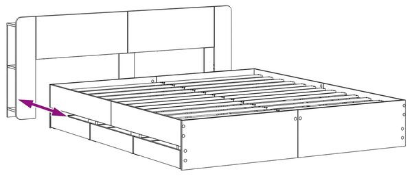 Okvir kreveta s pohranom Crna 180 x 200 cm Konstruirano drvo - Crna / 180 x 200 cm