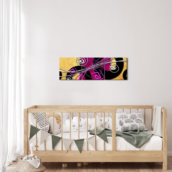 Slika apstrakcije (sa satom) (90x30 cm)
