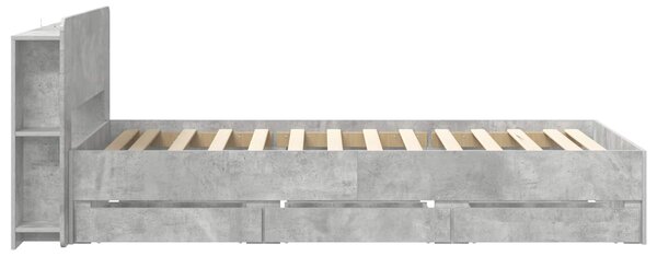 Okvir kreveta s pohranom s ladicama Betonska siva 75 x 190 cm - Siva / 75 x 190 cm