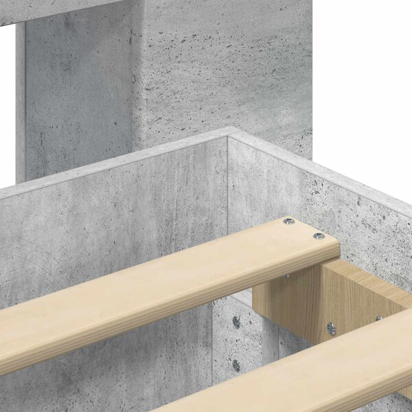 Okvir kreveta s pohranom s ladicama Betonska siva 75 x 190 cm - Siva / 75 x 190 cm