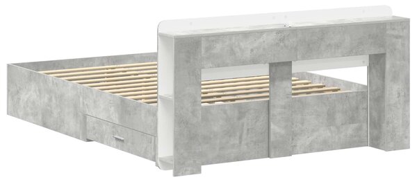 Okvir kreveta s pohranom Betonska siva 150 x 200 cm - Siva / 150 x 200 cm