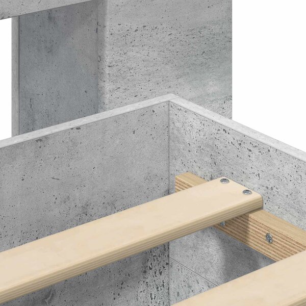 Okvir kreveta s pohranom Betonska siva 150 x 200 cm - Siva / 150 x 200 cm
