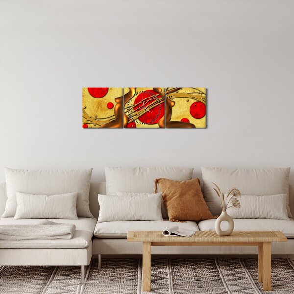 Apstraktna slika s dvije žene (sa satom) (90x30 cm)