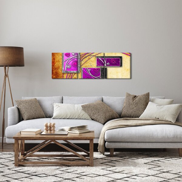 Slika apstrakcije (sa satom) (90x30 cm)