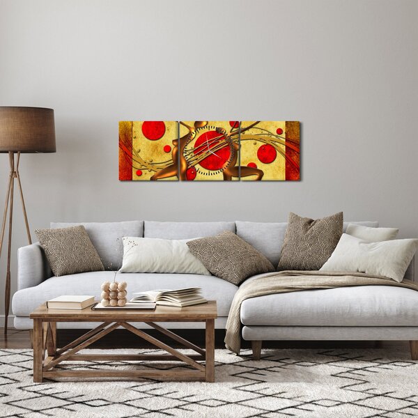 Apstraktna slika s dvije žene (sa satom) (90x30 cm)