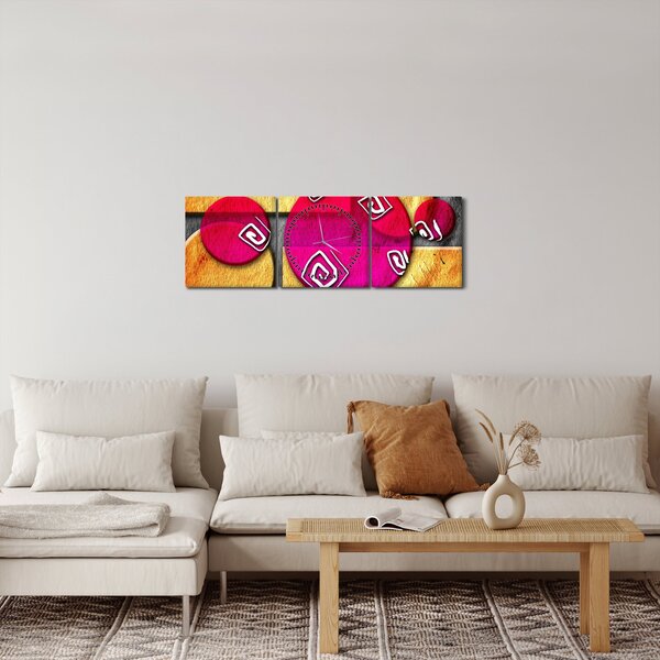 Apstraktna slika s povijesnim simbolima (sa satom) (90x30 cm)