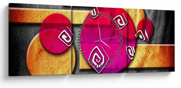 Apstraktna slika s povijesnim simbolima (sa satom) (90x30 cm)