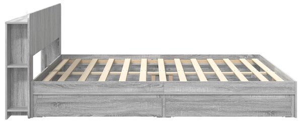 Okvir kreveta s pohranom s ladicama Siva Sonoma 200 x 200 cm - Siva / 200 x 200 cm