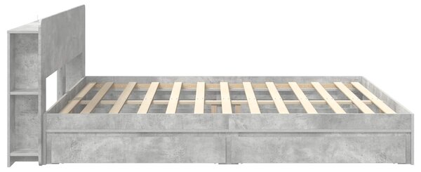 Okvir kreveta s pohranom s ladicama Betonska siva 200 x 200 cm - Siva / 200 x 200 cm