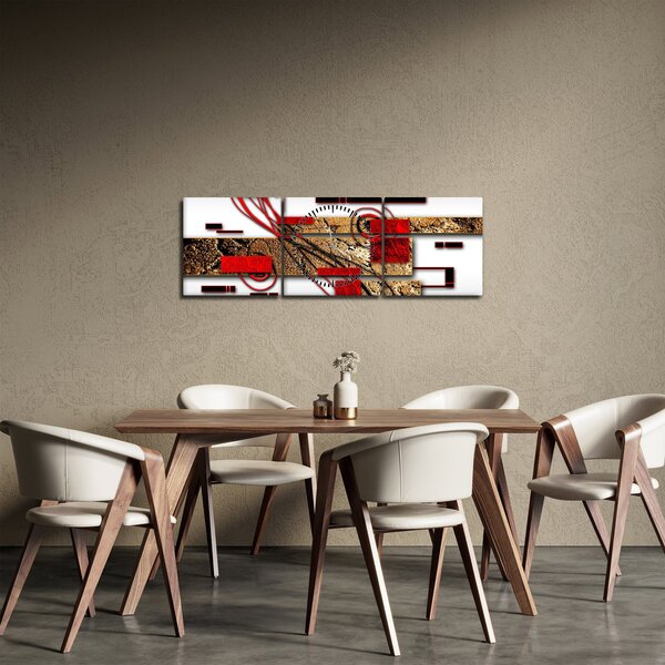 Slika apstrakcije (sa satom) (90x30 cm)