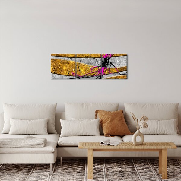 Slika apstrakcije (sa satom) (90x30 cm)