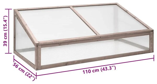 Staklenik sivi 110 x 56 x 39 cm od jelovine - Siva