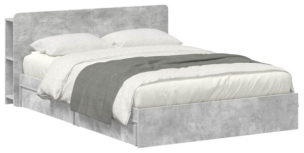Okvir kreveta s pohranom s ladicama Betonska siva 150 x 200 cm - Siva / 150 x 200 cm