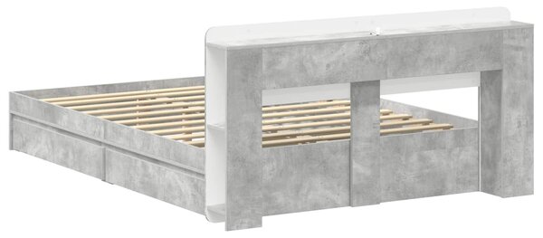 Okvir kreveta s pohranom s ladicama Betonska siva 150 x 200 cm - Siva / 150 x 200 cm
